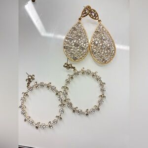 Elegant Gold and Silver Teardrop Earrings